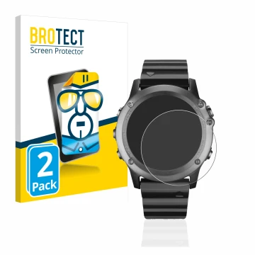 Vorderseite einer Produktverpackung mit dem Markenlogo BROTECT. Daneben ist das Gerät Garmin Fenix 3 mit dem zugehörigen Displ