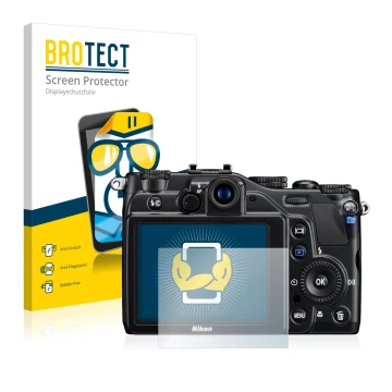 Vorderseite einer Produktverpackung mit dem Markenlogo BROTECT. Daneben ist das Gerät Nikon Coolpix S7000 mit dem zugehörigen 