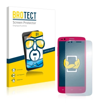 Vorderseite einer Produktverpackung mit dem Markenlogo BROTECT. Daneben ist das Gerät BLU Star 4.5 Design Edition mit dem zuge