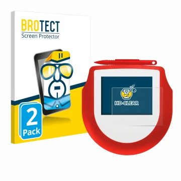Vorderseite einer Produktverpackung mit dem Markenlogo BROTECT. Daneben ist das Gerät Signotec Signature Pad Omega mit dem zug