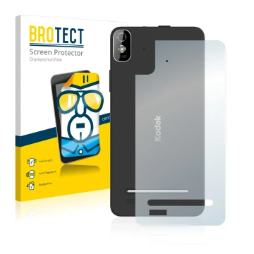 Vorderseite einer Produktverpackung mit dem Markenlogo BROTECT. Daneben ist das Gerät Kodak IM5 Rückseite mit dem zugehörigen 