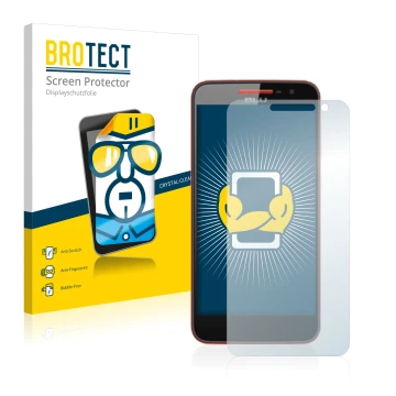 Vorderseite einer Produktverpackung mit dem Markenlogo BROTECT. Daneben ist das Gerät BLU Studio C mit dem zugehörigen Display