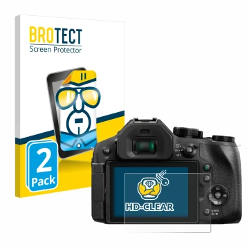 Vorderseite einer Produktverpackung mit dem Markenlogo BROTECT. Daneben ist das Gerät Panasonic Lumix DMC-FZ300 mit dem zugehö