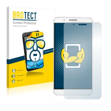 Vorderseite einer Produktverpackung mit dem Markenlogo BROTECT. Daneben ist das Gerät Honor 7i mit dem zugehörigen Displayschu