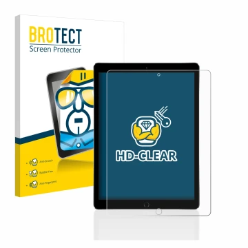 Vorderseite einer Produktverpackung mit dem Markenlogo BROTECT. Daneben ist das Gerät Apple iPad Pro 12.9