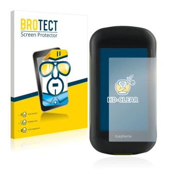 Vorderseite einer Produktverpackung mit dem Markenlogo BROTECT. Daneben ist das Gerät Garmin Montana 610 mit dem zugehörigen D