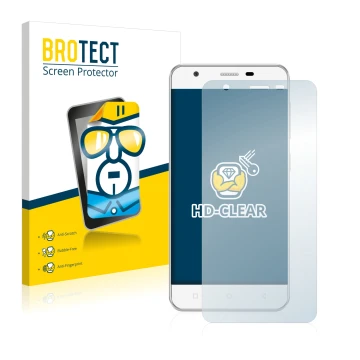 Vorderseite einer Produktverpackung mit dem Markenlogo BROTECT. Daneben ist das Gerät Allview V2 Viper mit dem zugehörigen Dis