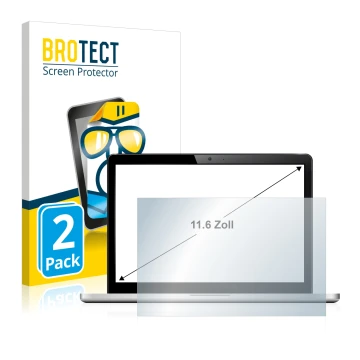Vorderseite einer Produktverpackung mit dem Markenlogo BROTECT. Daneben ist das Gerät mit dem zugehörigen Displayschutz abgebi