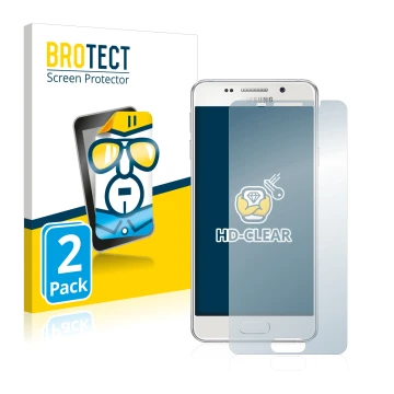 Vorderseite einer Produktverpackung mit dem Markenlogo BROTECT. Daneben ist das Gerät Samsung Galaxy A3 2016 mit dem zugehörig