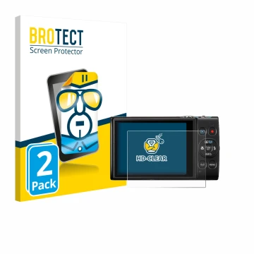 Vorderseite einer Produktverpackung mit dem Markenlogo BROTECT. Daneben ist das Gerät Canon Digital Ixus 285 hs mit dem zugehö