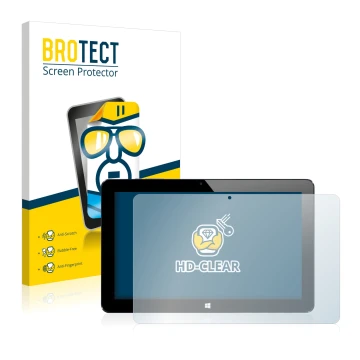 Vorderseite einer Produktverpackung mit dem Markenlogo BROTECT. Daneben ist das Gerät Cube i7 Stylus mit dem zugehörigen Displ