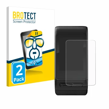 Vorderseite einer Produktverpackung mit dem Markenlogo BROTECT. Daneben ist das Gerät Garmin vivoactive HR mit dem zugehörigen