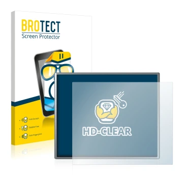 Vorderseite einer Produktverpackung mit dem Markenlogo BROTECT. Daneben ist das Gerät Siemens Simatic HMI KTP 400 Basic mit de