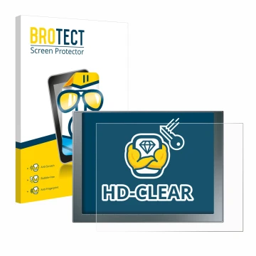 Vorderseite einer Produktverpackung mit dem Markenlogo BROTECT. Daneben ist das Gerät Siemens Simatic HMI KTP 1200 Basic mit d