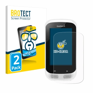 Vorderseite einer Produktverpackung mit dem Markenlogo BROTECT. Daneben ist das Gerät Garmin Edge Explore 1000 mit dem zugehör