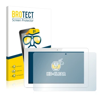 Vorderseite einer Produktverpackung mit dem Markenlogo BROTECT. Daneben ist das Gerät Odys Rise 10 Quad mit dem zugehörigen Di