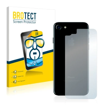 Vorderseite einer Produktverpackung mit dem Markenlogo BROTECT. Daneben ist das Gerät Apple iPhone 7 Rückseite (gesamte Fläche