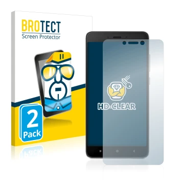 Vorderseite einer Produktverpackung mit dem Markenlogo BROTECT. Daneben ist das Gerät Xiaomi Redmi Note 4 mit dem zugehörigen 