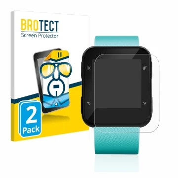 Vorderseite einer Produktverpackung mit dem Markenlogo BROTECT. Daneben ist das Gerät Garmin Forerunner 35 mit dem zugehörigen