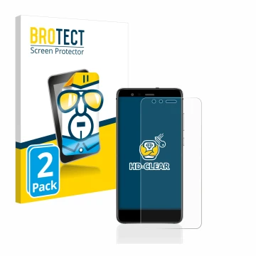 Vorderseite einer Produktverpackung mit dem Markenlogo BROTECT. Daneben ist das Gerät Huawei P10 Lite mit dem zugehörigen Disp