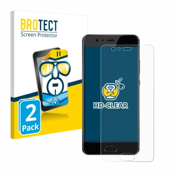 Vorderseite einer Produktverpackung mit dem Markenlogo BROTECT. Daneben ist das Gerät Huawei P10 Plus mit dem zugehörigen Disp