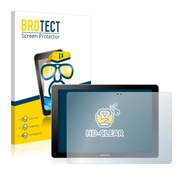 Vorderseite einer Produktverpackung mit dem Markenlogo BROTECT. Daneben ist das Gerät Samsung Galaxy Book 10.6 mit dem zugehör