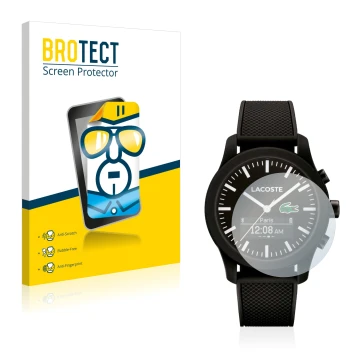 Vorderseite einer Produktverpackung mit dem Markenlogo BROTECT. Daneben ist das Gerät Lacoste 12.12 Contact mit dem zugehörige