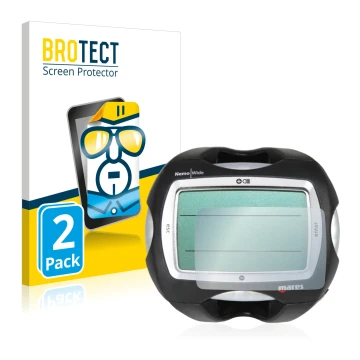 Vorderseite einer Produktverpackung mit dem Markenlogo BROTECT. Daneben ist das Gerät Mares Nemo Wide 2 mit dem zugehörigen Di