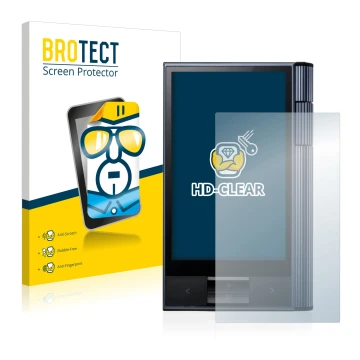 Vorderseite einer Produktverpackung mit dem Markenlogo BROTECT. Daneben ist das Gerät Astell&Kern AK KANN mit dem zugehörigen 