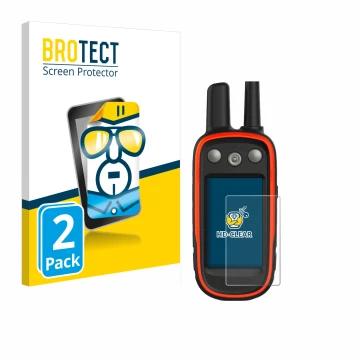 Vorderseite einer Produktverpackung mit dem Markenlogo BROTECT. Daneben ist das Gerät Garmin Atemos 100 mit dem zugehörigen Di