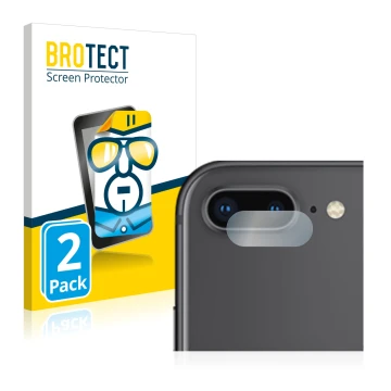 Vorderseite einer Produktverpackung mit dem Markenlogo BROTECT. Daneben ist das Gerät Apple iPhone 8 Plus (NUR Kameraschutz) m
