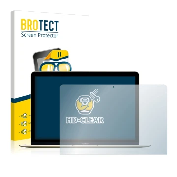 Vorderseite einer Produktverpackung mit dem Markenlogo BROTECT. Daneben ist das Gerät Apple MacBook Retina 12