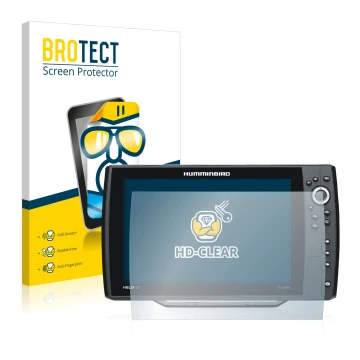 Vorderseite einer Produktverpackung mit dem Markenlogo BROTECT. Daneben ist das Gerät Humminbird Helix 12 mit dem zugehörigen 