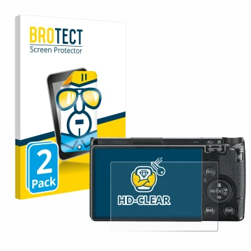 Vorderseite einer Produktverpackung mit dem Markenlogo BROTECT. Daneben ist das Gerät Ricoh GR III 2019 R02010 mit dem zugehör
