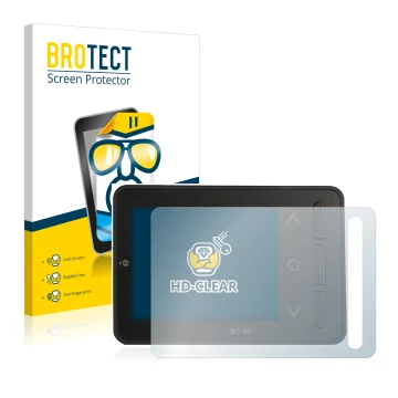 Vorderseite einer Produktverpackung mit dem Markenlogo BROTECT. Daneben ist das Gerät ISDT BG-8S mit dem zugehörigen Displaysc