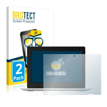 Vorderseite einer Produktverpackung mit dem Markenlogo BROTECT. Daneben ist das Gerät Lenovo IdeaPad D330 mit dem zugehörigen 