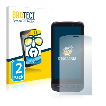 Vorderseite einer Produktverpackung mit dem Markenlogo BROTECT. Daneben ist das Gerät Newland MT90 Orca mit dem zugehörigen Di