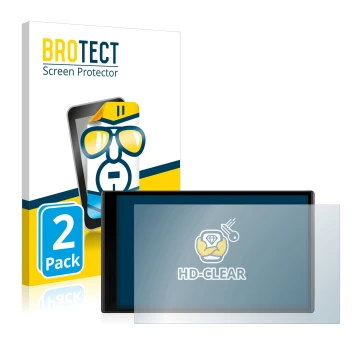 Vorderseite einer Produktverpackung mit dem Markenlogo BROTECT. Daneben ist das Gerät Garmin DriveSmart 65 mit dem zugehörigen