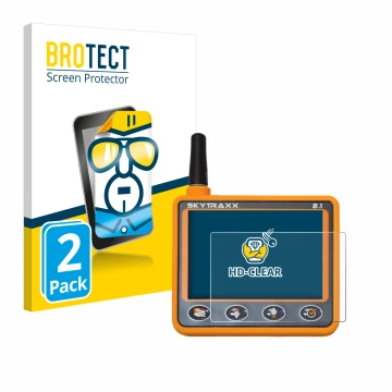 Vorderseite einer Produktverpackung mit dem Markenlogo BROTECT. Daneben ist das Gerät Skytraxx 2.1 Vario mit dem zugehörigen D