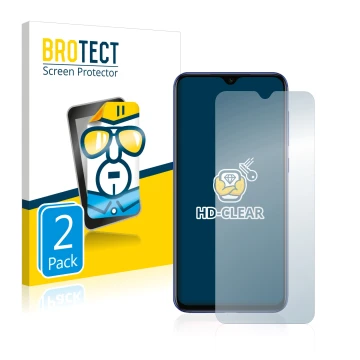 Vorderseite einer Produktverpackung mit dem Markenlogo BROTECT. Daneben ist das Gerät Xiaomi Mi 9 SE mit dem zugehörigen Displ