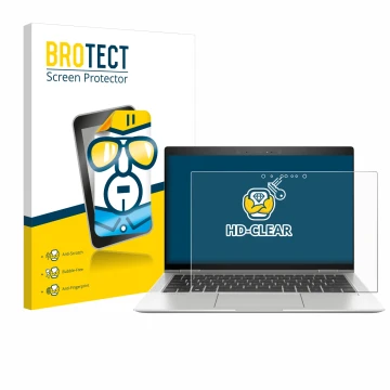 Vorderseite einer Produktverpackung mit dem Markenlogo BROTECT. Daneben ist das Gerät HP EliteBook x360 1030 G3 mit dem zugehö