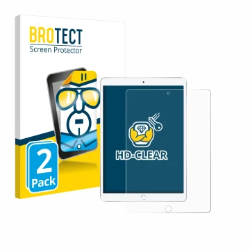 Vorderseite einer Produktverpackung mit dem Markenlogo BROTECT. Daneben ist das Gerät Apple iPad Air 2019 (3. Gen.) mit dem zu