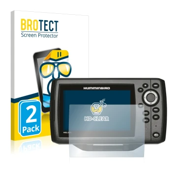 Vorderseite einer Produktverpackung mit dem Markenlogo BROTECT. Daneben ist das Gerät Humminbird Helix 5 mit dem zugehörigen D