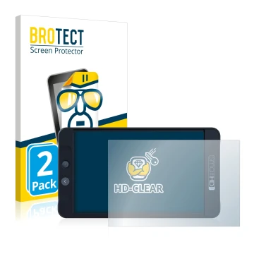 Vorderseite einer Produktverpackung mit dem Markenlogo BROTECT. Daneben ist das Gerät SmallHD 702 Black mit dem zugehörigen Di