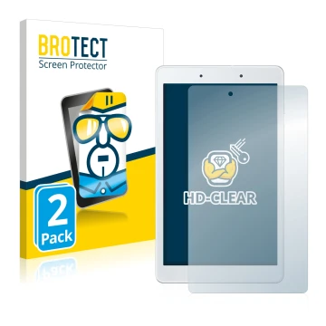 Vorderseite einer Produktverpackung mit dem Markenlogo BROTECT. Daneben ist das Gerät Samsung Galaxy Tab A 8.0 WiFi 2019 mit d
