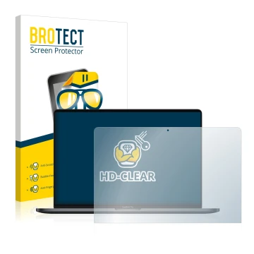 Vorderseite einer Produktverpackung mit dem Markenlogo BROTECT. Daneben ist das Gerät Apple MacBook Pro 13