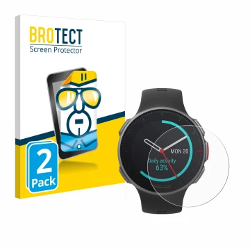 Vorderseite einer Produktverpackung mit dem Markenlogo BROTECT. Daneben ist das Gerät Polar Vantage V Titan mit dem zugehörige