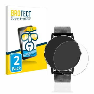 Vorderseite einer Produktverpackung mit dem Markenlogo BROTECT. Daneben ist das Gerät Holalei Fitness Tracker 1.3