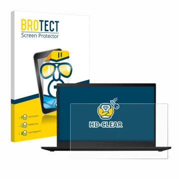 Vorderseite einer Produktverpackung mit dem Markenlogo BROTECT. Daneben ist das Gerät Lenovo ThinkPad X1 Carbon (7. Gen.) mit 