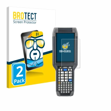 Vorderseite einer Produktverpackung mit dem Markenlogo BROTECT. Daneben ist das Gerät Honeywell Dolphin CK65 mit dem zugehörig